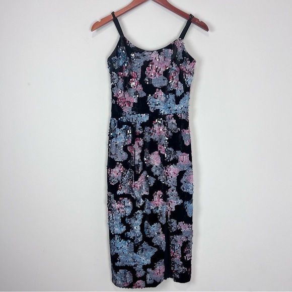 Dress the Population Black and Multicolor Sequin Midi Dress - Picture 2 of 11